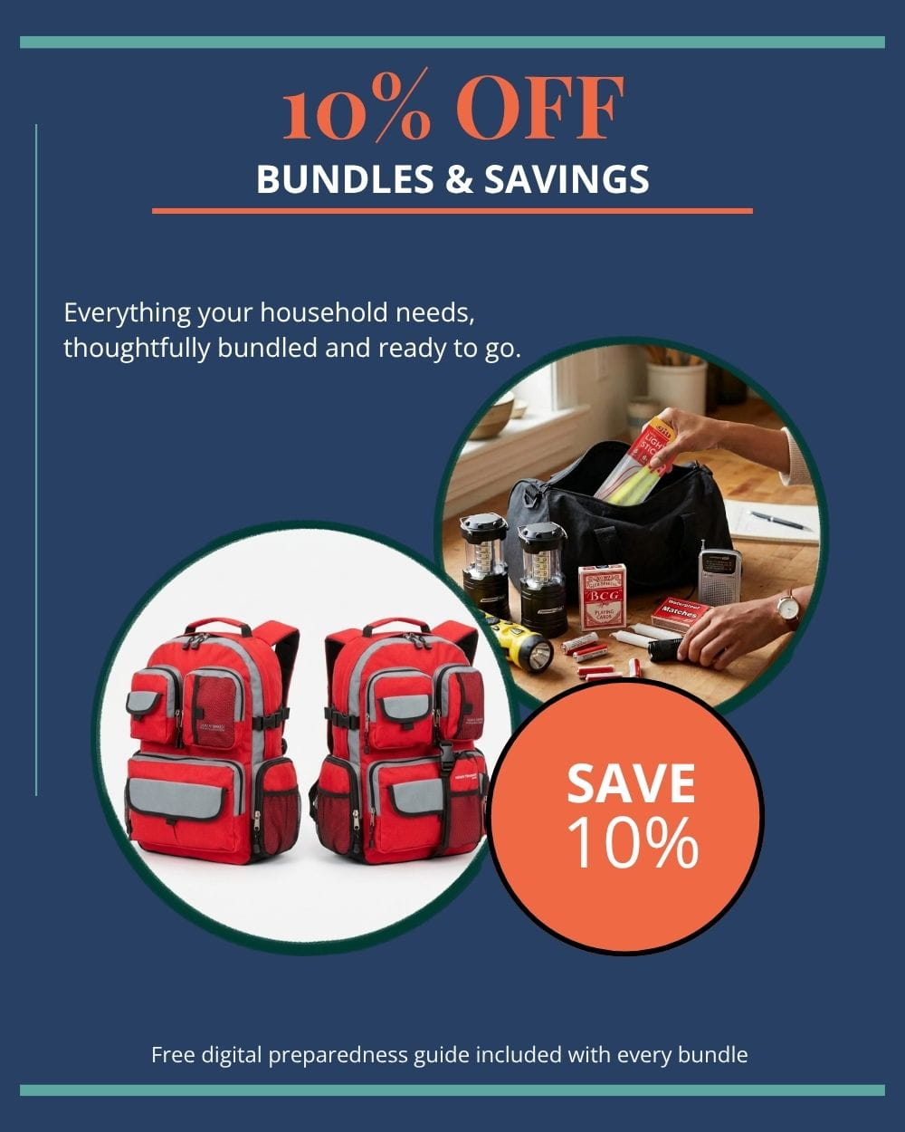 infographic showing combined kits and savings of 10%