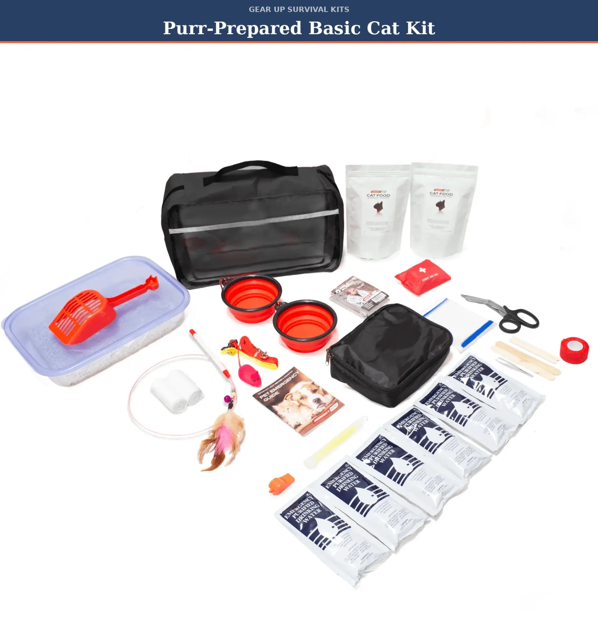 basic kit contents purr prepared cat emergency survival kit contents all shown
