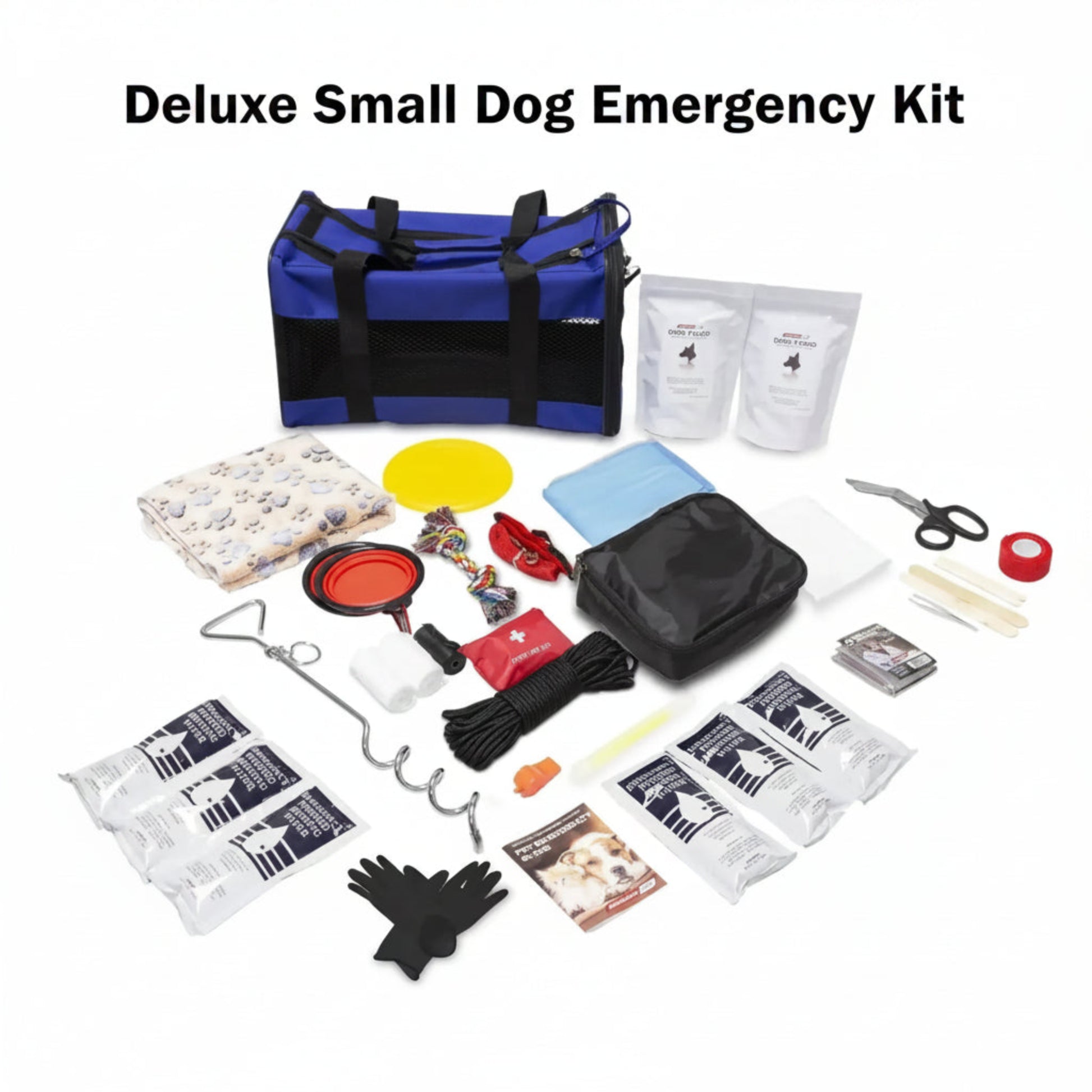 bark out deluxe dog emergency survival kit with carrying case and blanket for family plus dog bundle
