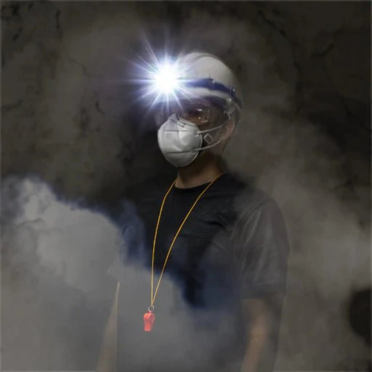 Motion sensor LED headlamp included in the ShakeGuard earthquake survival kits