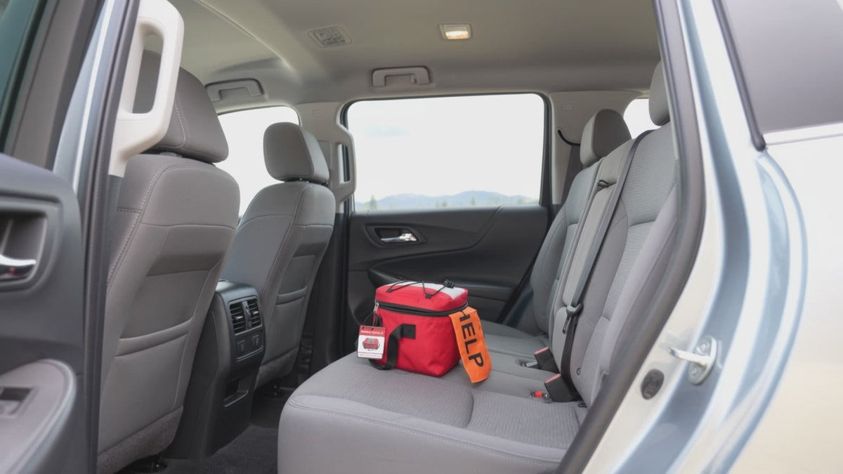 video of firstmile kit in back seat of car