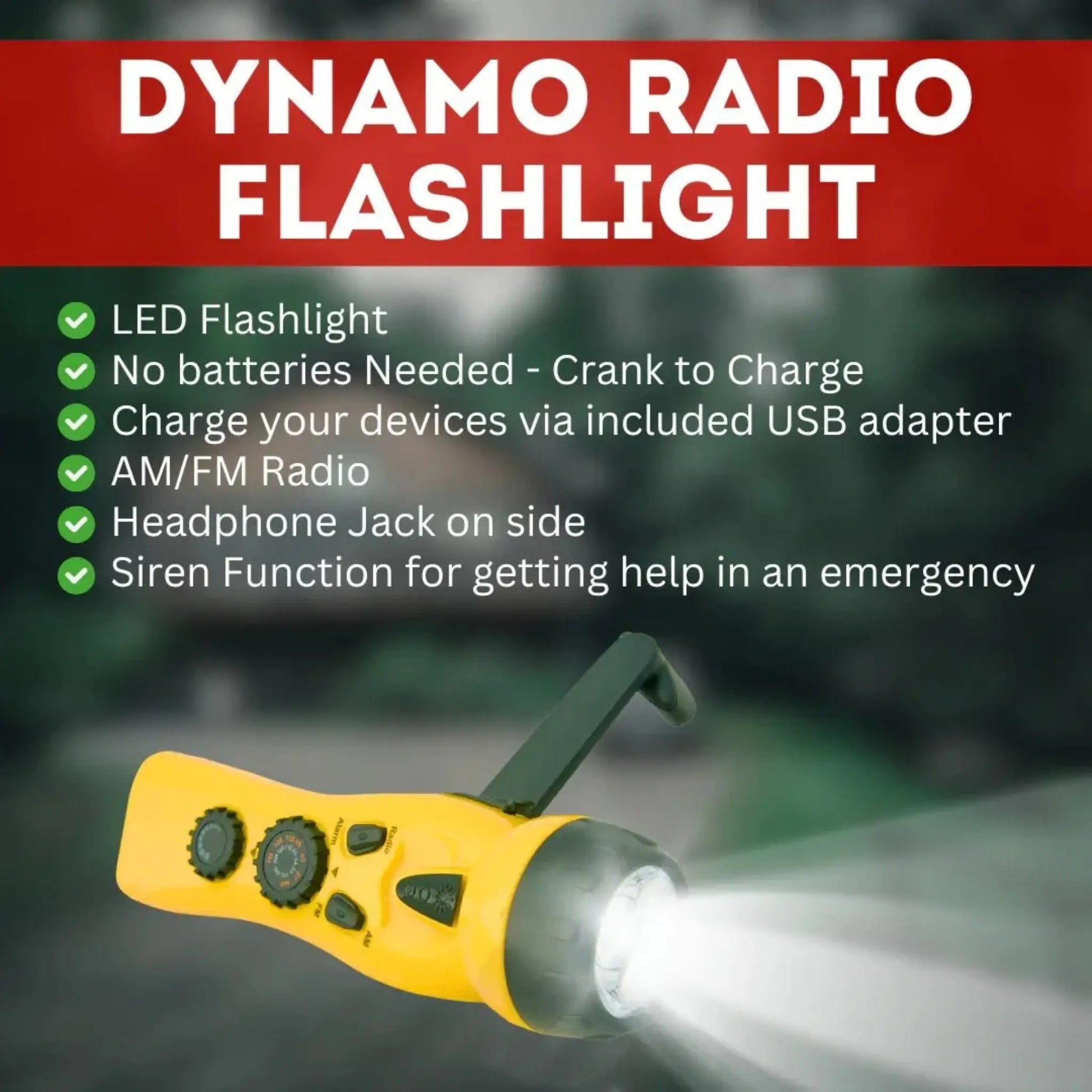 Details of radio flashlight included in the premium power outage kit the staylit kit