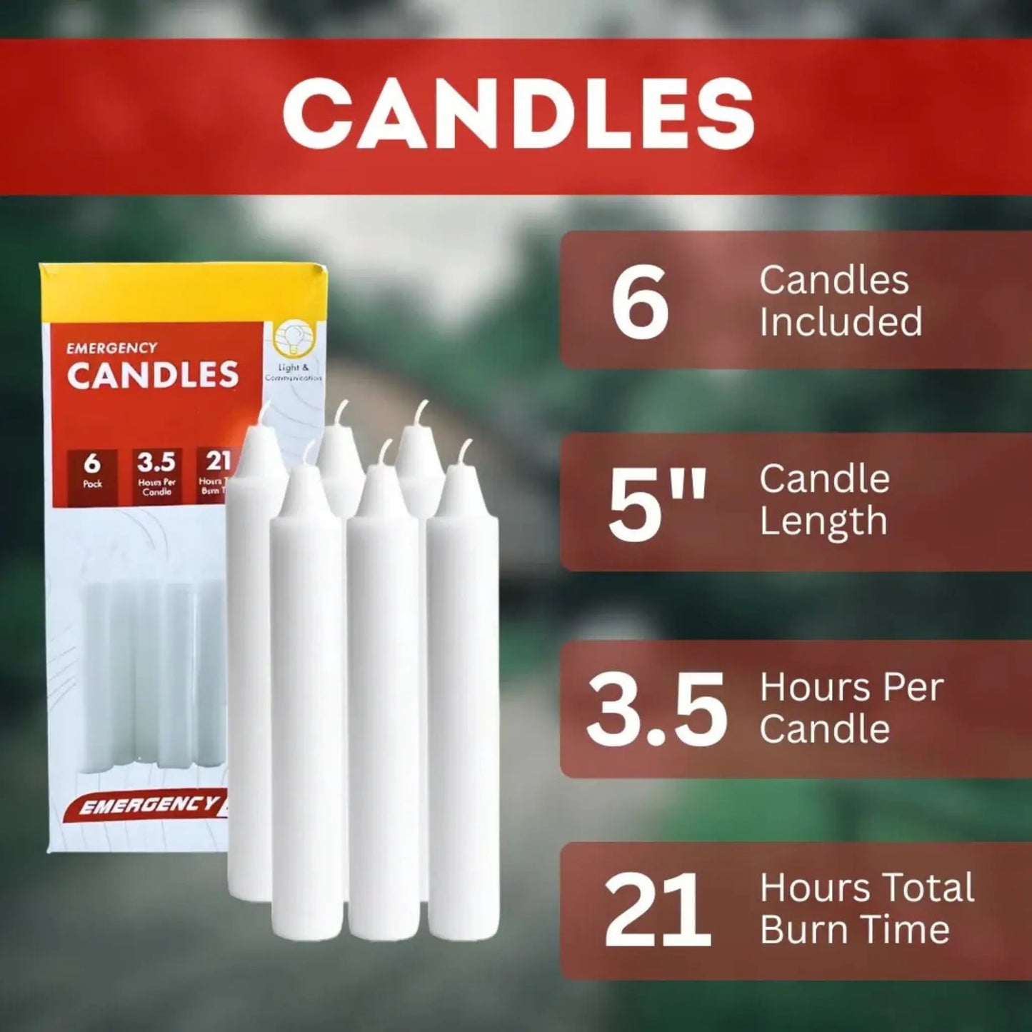 Candles included in the StayLit Deluxe and Premium power outage kits