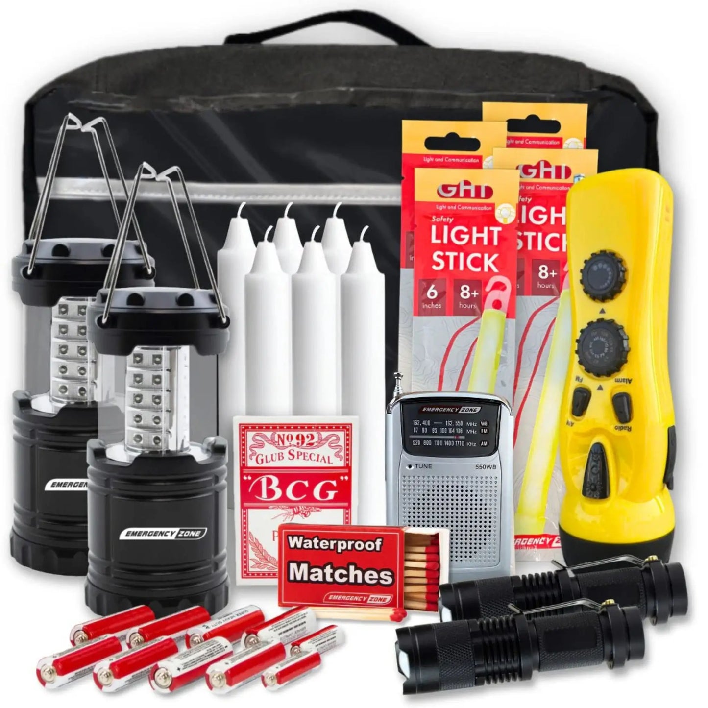 Full contents of premium power outage kit