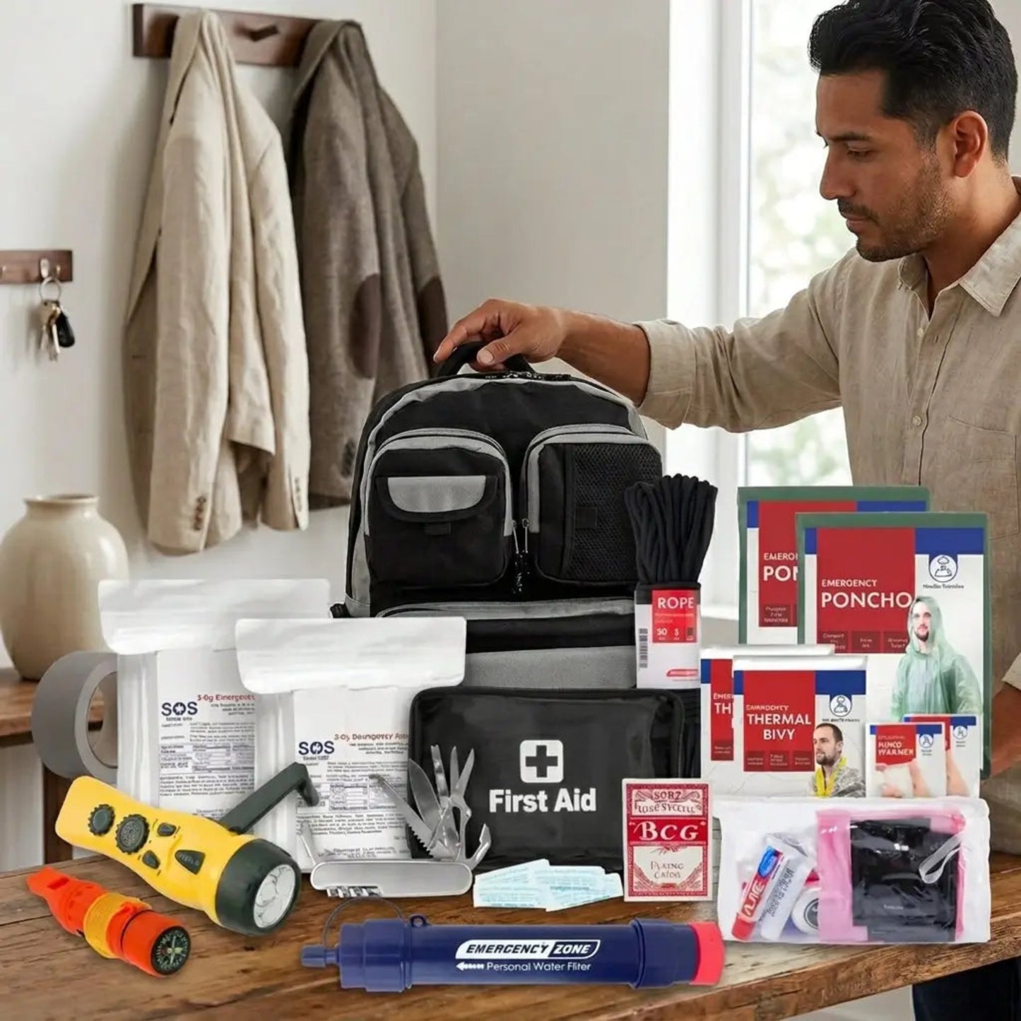 Urban Escape Gear emergency bag worn for discreet urban evacuation